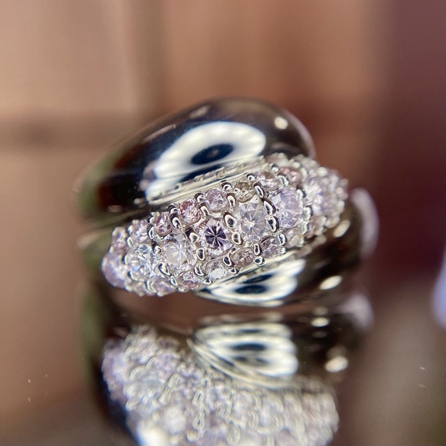 専用です』天然無処理 ピンクダイヤモンド パヴェ 計0.51ct PT900 新色