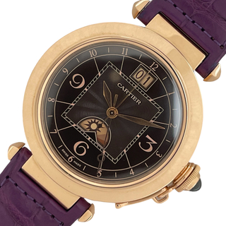 カルティエ(Cartier)の　カルティエ Cartier パシャXL ナイト＆デイ ブラウン ギョーシェ W3030001 ブラウン K18PG 自動巻き メンズ 腕時計(その他)