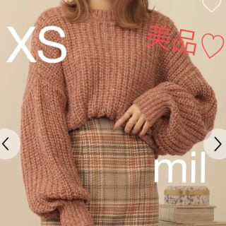 完売品  mil  ボリュームスリーブ2WAYニットカーディガン　 レッド　XS(カーディガン)