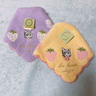 ラデュレ(LADUREE)の新品未使用　ラデュレ　LADUREE ネコ　タオルハンカチ　2枚セット(ハンカチ)