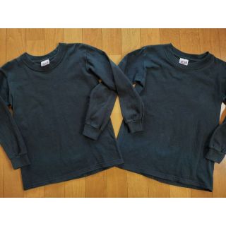 アンビル(Anvil)の2着セット【130サイズ】anvil綿100%長袖Tシャツ双子ブラック(Tシャツ/カットソー)