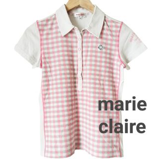 マリクレール(Marie Claire)の【マリークレール・スポーツ】Tシャツ ポロシャツ ゴルフ ピンク チェック(Tシャツ(半袖/袖なし))