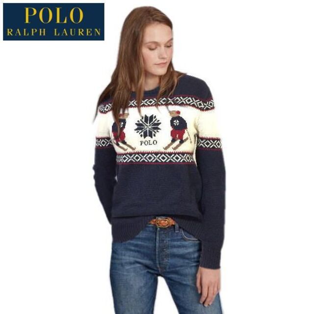 POLO RALPH LAUREN(ポロラルフローレン)の美品 正規 ポロ ラルフローレン スキー ポロベアー ノルディック柄 セーター レディースのトップス(ニット/セーター)の商品写真