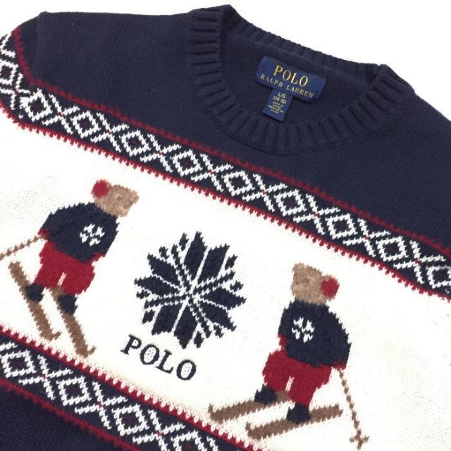 POLO RALPH LAUREN(ポロラルフローレン)の美品 正規 ポロ ラルフローレン スキー ポロベアー ノルディック柄 セーター レディースのトップス(ニット/セーター)の商品写真