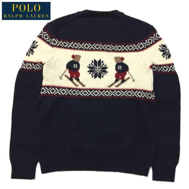 POLO RALPH LAUREN(ポロラルフローレン)の美品 正規 ポロ ラルフローレン スキー ポロベアー ノルディック柄 セーター レディースのトップス(ニット/セーター)の商品写真