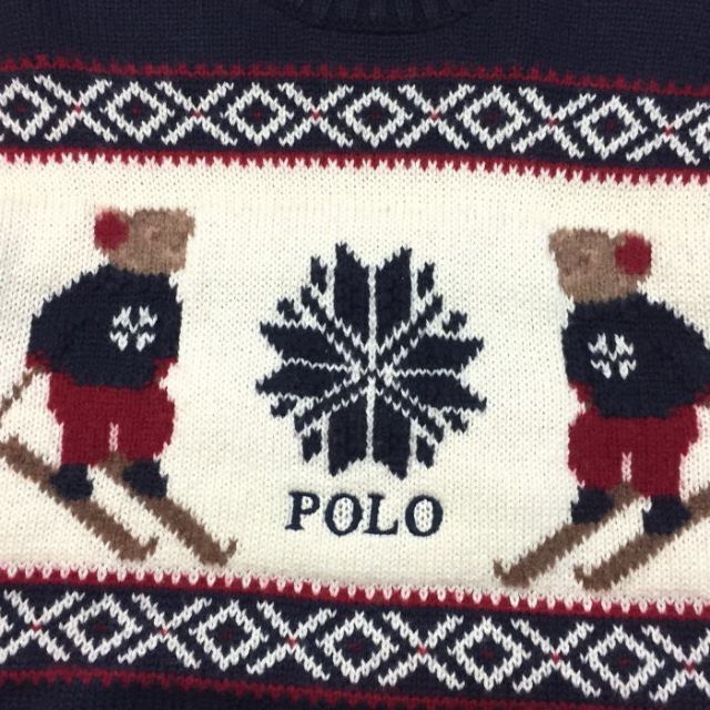 POLO RALPH LAUREN(ポロラルフローレン)の美品 正規 ポロ ラルフローレン スキー ポロベアー ノルディック柄 セーター レディースのトップス(ニット/セーター)の商品写真