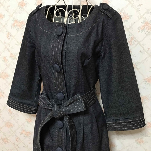 ★INDIVI/インディヴィ★極美品★七分袖ワンピース38(M.9号)