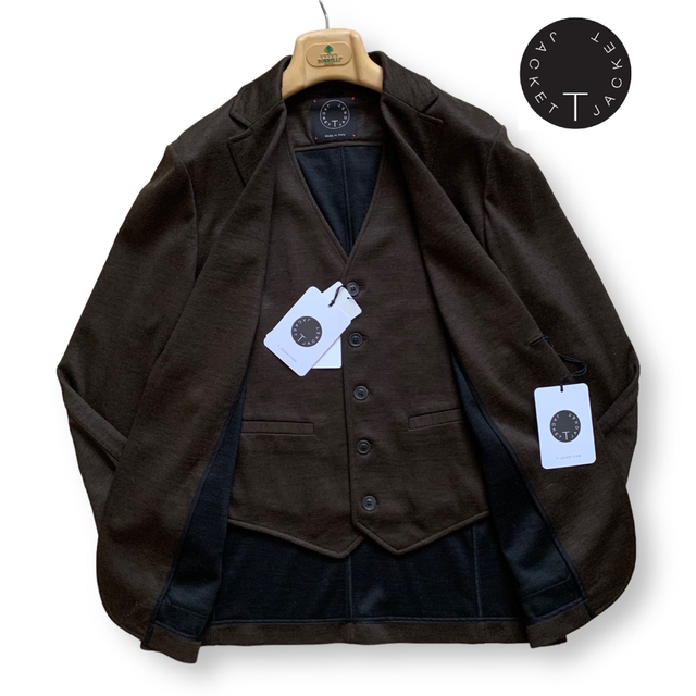 新品未使用/T-JACKET/ウールストレッチジャケットベスト/2ピース