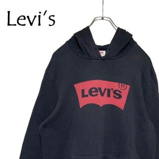 リーバイス(Levi's)のLevi's リーバイス ロゴプリント プルオーバーパーカー ブラック(パーカー)