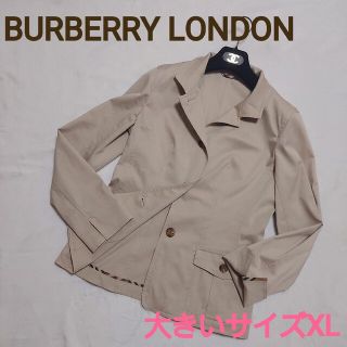 バーバリー(BURBERRY)の美品☆バーバリーロンドンノバチェックジャケット 大きいサイズ42 XL ベージュ(テーラードジャケット)