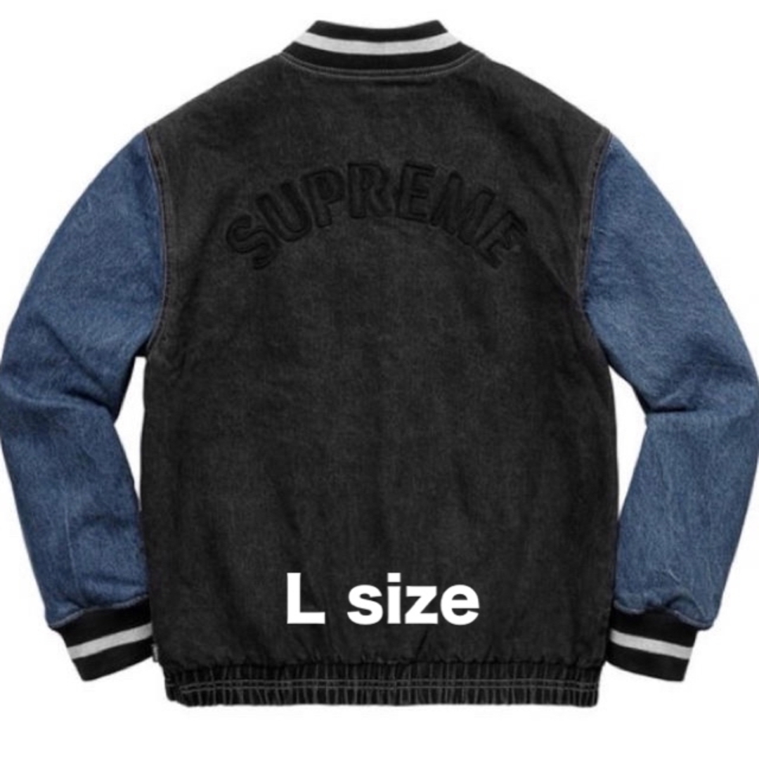 Supreme(シュプリーム)のSupreme - Denim Varsity Jacket Black L メンズのジャケット/アウター(Gジャン/デニムジャケット)の商品写真