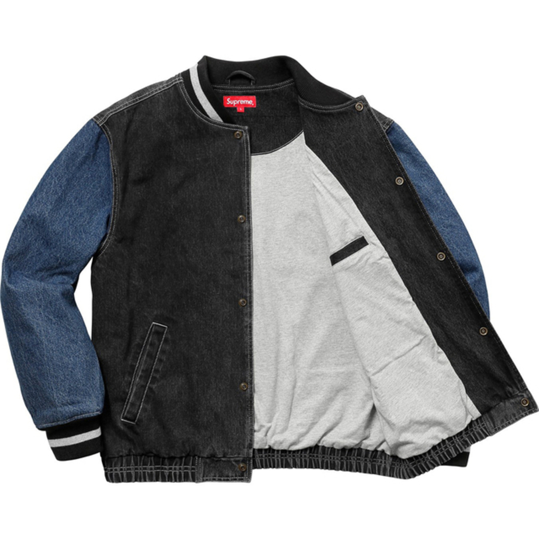 ジャケット/アウターsupreme Denim Varsity Jacket﻿ Black 正規品