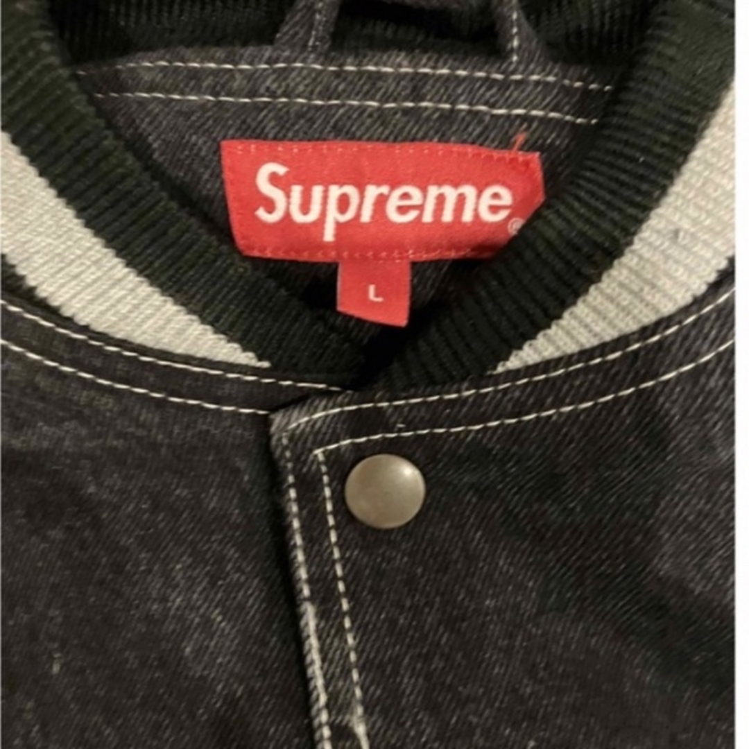 Supreme(シュプリーム)のSupreme - Denim Varsity Jacket Black L メンズのジャケット/アウター(Gジャン/デニムジャケット)の商品写真