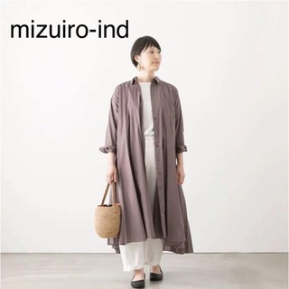 ミズイロインド(mizuiro ind)のmizuiro ind flared shirt ワンピース 新品 美品(ロングワンピース/マキシワンピース)