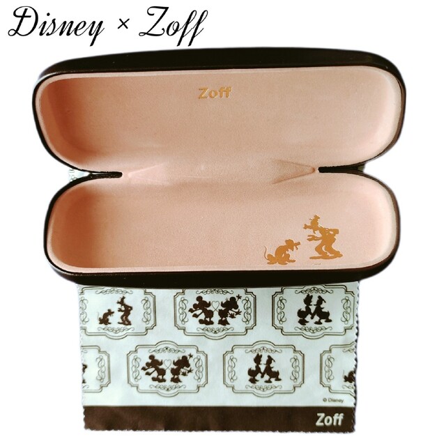 Disney(ディズニー)のDisney×Zoff メガネケース＆メガネ拭きセット ブラウン ミッキーミニー レディースのファッション小物(サングラス/メガネ)の商品写真