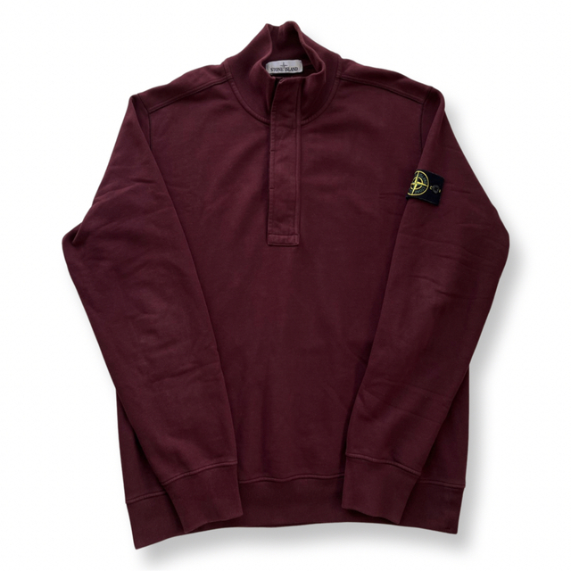 STONE ISLAND ハイネック ハーフジップ スウェット XL レッド ブランド