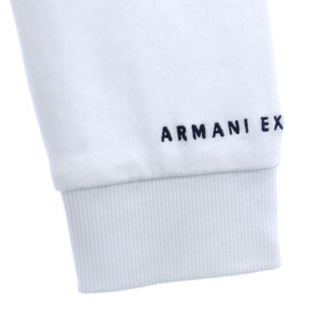 ARMANI EXCHANGE(アルマーニエクスチェンジ)の未使用 アルマーニエクスチェンジ ボーダー柄 ジップパーカー S／P ホワイト×ブラック ARMANI EXCHANGE スウェット メンズ 【中古】  【230311】 メンズのトップス(パーカー)の商品写真