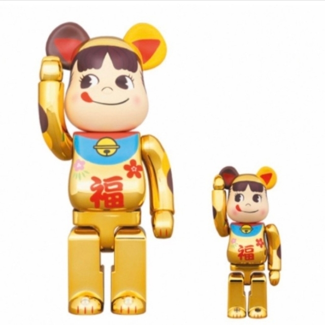 BE@RBRICK 招き猫 ペコちゃん 福 金メッキ 100% & 400%エンタメ/ホビー