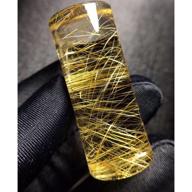 天然】ゴールド ルチル クオーツ ルース 26.5g-