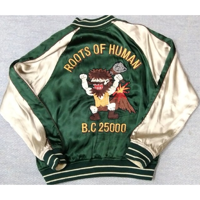 HOUSTONヒューストン リバーシブルスカジャン 恐竜 原始人柄 size L HOUSTONヒューストン リバーシブルスカジャン 恐竜 原始人柄 size L