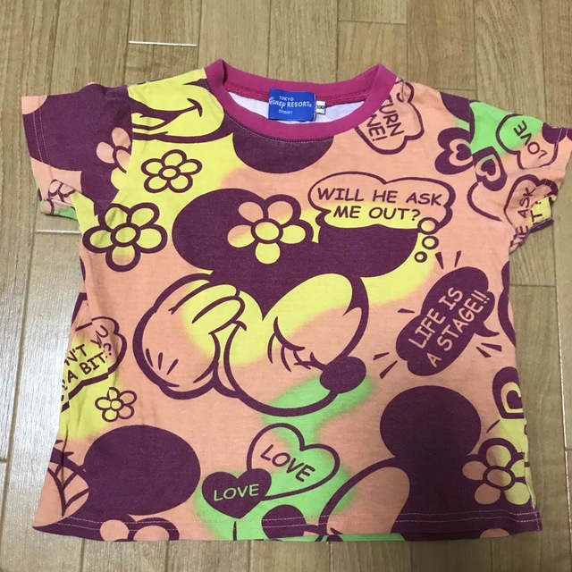 ミニーマウス(ミニーマウス)のディズニーリゾート　ミニーＴシャツ　キッズ　100 キッズ/ベビー/マタニティのキッズ服女の子用(90cm~)(Tシャツ/カットソー)の商品写真