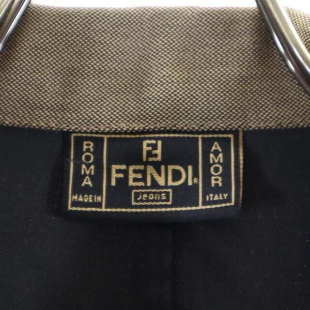 FENDI(フェンディ)のフェンディ イタリア製 ロゴ ジップベスト I42 ブラウン系 FENDI レディース 【中古】  【230311】 レディースのトップス(ベスト/ジレ)の商品写真