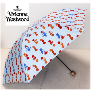 ヴィヴィアンウエストウッド(Vivienne Westwood)の《ヴィヴィアンウエストウッド》新品 オーブボルト折りたたみ傘 雨傘 木製ハンドル(傘)