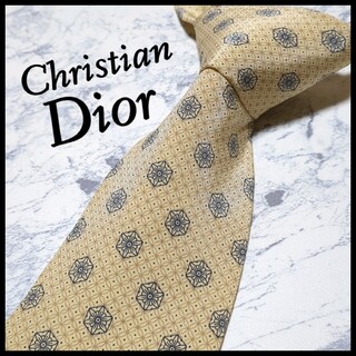 クリスチャンディオール(Christian Dior)の美品 ディオール ブランドネクタイ サークル 小紋柄 シルク ビジネス(ネクタイ)