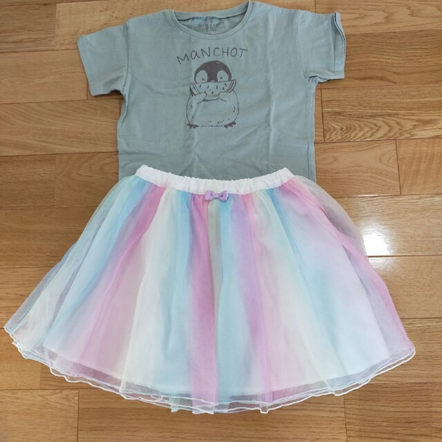 anyFAM(エニィファム)のTシャツ　レインボー　チュールスカート キッズ/ベビー/マタニティのキッズ服女の子用(90cm~)(スカート)の商品写真