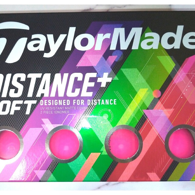 TaylorMade(テーラーメイド)の【新品】テーラーメイド ディスタンス+ ソフト ゴルフボール　ピンク　1ダース スポーツ/アウトドアのゴルフ(その他)の商品写真