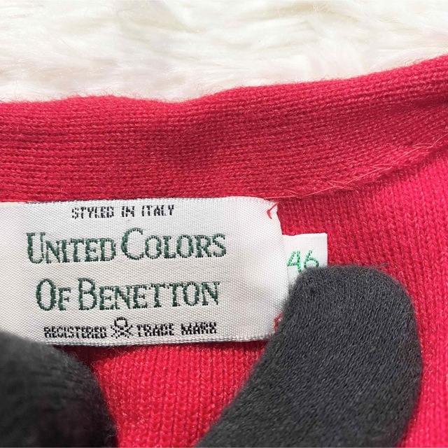 UNITED COLORS OF BENETTON.(ユナイテッドカラーズオブベネトン)のユナイテッド カラーズ オブ ベネトン カーディガン レッド サイズ46 レディースのトップス(カーディガン)の商品写真