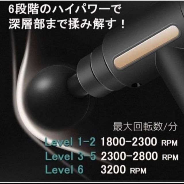 ⭐️新品・箱付き❗️マッサージガン 日本語取説  軽量 肩コリ 腰 筋膜リリース スマホ/家電/カメラの美容/健康(マッサージ機)の商品写真