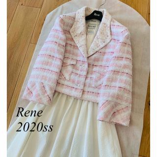 黒タタキSL/朱天黒 極美品♡ Rene ルネ ツイード 春色 ピンク