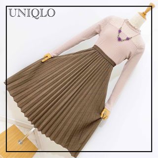 ユニクロ(UNIQLO)の«UNIQLO» チェックプリーツスカート 春トップス GU JUSGLITTY(セット/コーデ)