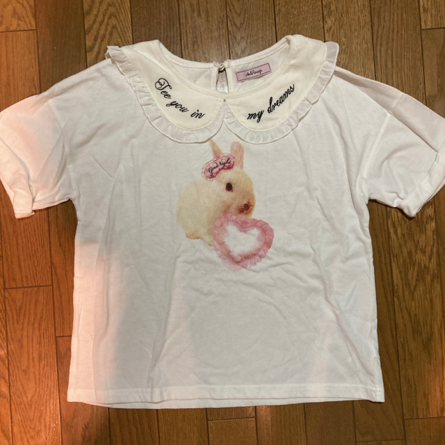 Ank Rouge(アンクルージュ)のアンクルージュ うさぎ　襟付き　カットソー　Tシャツ レディースのトップス(Tシャツ(半袖/袖なし))の商品写真