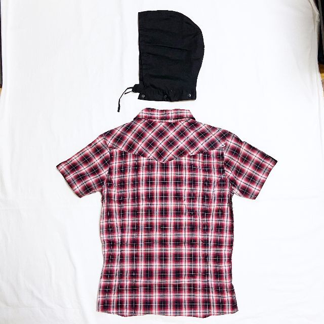 MK MICHEL KLEIN homme(エムケーミッシェルクランオム)の【美品】MK homme 赤チェック半袖シャツ Lサイズ メンズのトップス(シャツ)の商品写真