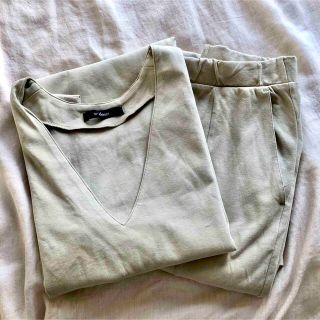 ダブルクローゼット(w closet)の【w closet】ポンチVネック肩タックベスト＋パンツ(その他)