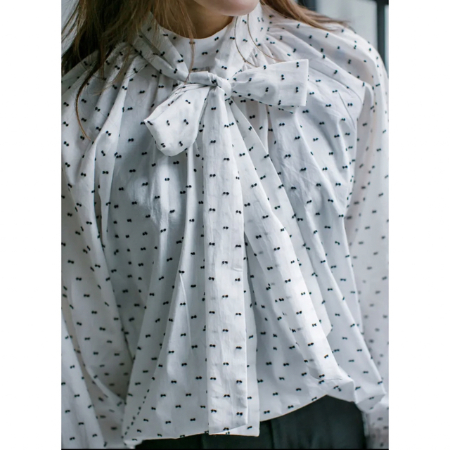 人気ブランドの新作 【美品】BLUELEA ブルレア Dot jacquard blouse トップス www.sccps.org