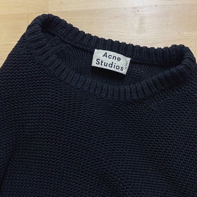 Acne Studios(アクネストゥディオズ)のacne studious ブラック　ジップ　コットン　ニット　XS BLACK メンズのトップス(ニット/セーター)の商品写真