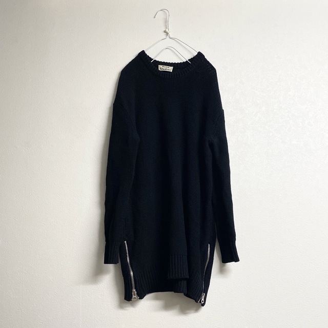 acne studious ブラック　ジップ　コットン　ニット　XS BLACK