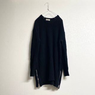 アクネストゥディオズ(Acne Studios)のacne studious ブラック　ジップ　コットン　ニット　XS BLACK(ニット/セーター)