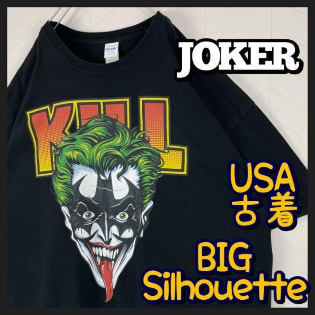 希少 JOKER ジョーカー Tシャツ ビックプリント オーバーサイズ ゆるだぼMショップ古着f2206t