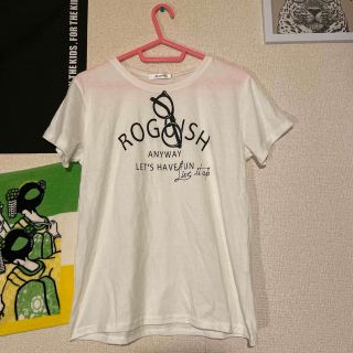 レディースLサイズ　白　ホワイト　プリント半袖Tシャツ　メガネ　眼鏡　めがねロゴ(Tシャツ(半袖/袖なし))