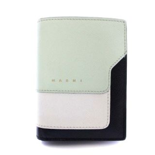 マルニ(Marni)のマルニ MARNI 財布 二つ折り ウォレット レザー モスグリーン 白 黒(財布)