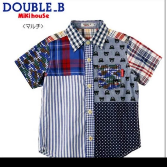 新品タグ付 DOUBLE.B パッチワーク風シャツ