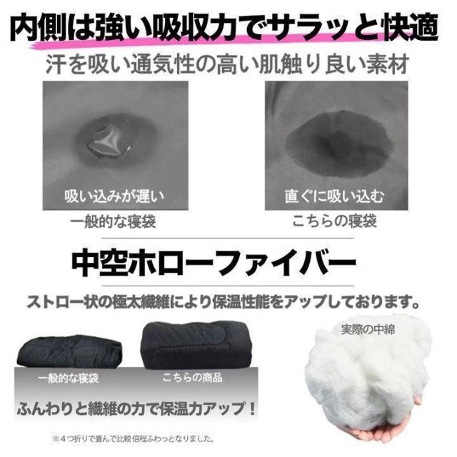 新品　寝袋-15℃ハイクオリティー枕付きアウトドア用品