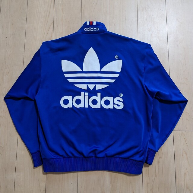 3L 良品 adidas TRACK TOP ジャージ  ブルー ヴィンテージ