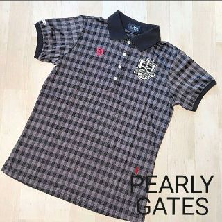 パーリーゲイツ(PEARLY GATES)のパーリーゲイツ ポロシャツ ギンガムチェック サイズ１☆新品未使用(ウエア)