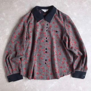 ロキエ(Lochie)のused レトロ フラワー 総柄 ブラウス 古着 ヴィンテージ vintage(シャツ/ブラウス(長袖/七分))