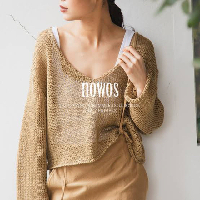 桜 印 nowos ノーウォス Fabiane Roux リネンVネックニット | www